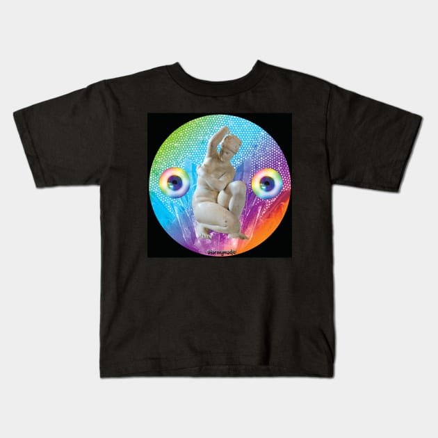 Rainbow Bath Show Kids T-Shirt by STORMYMADE